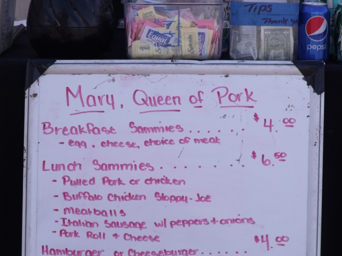 The food truck was run by Mary, Queen of Pork. Her chicken was good too.